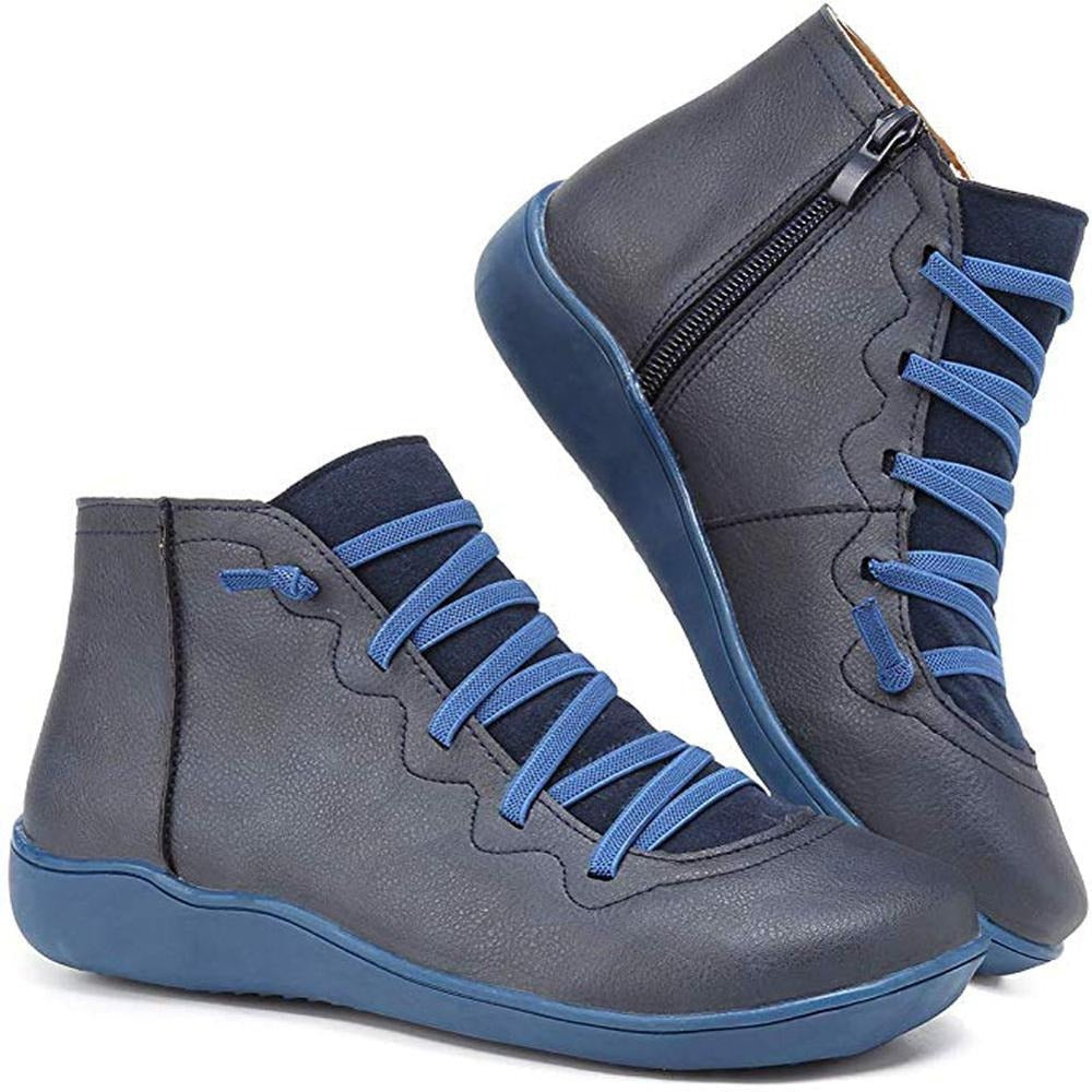 Women's Ankle Boots Fashionable Faux Leather Black Elegant Comfortable