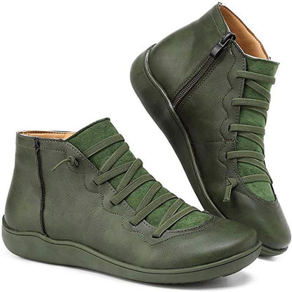 Women's Ankle Boots Fashionable Faux Leather Black Elegant Comfortable
