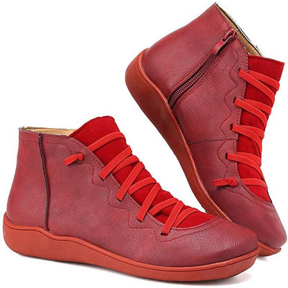 Women's Ankle Boots Fashionable Faux Leather Black Elegant Comfortable