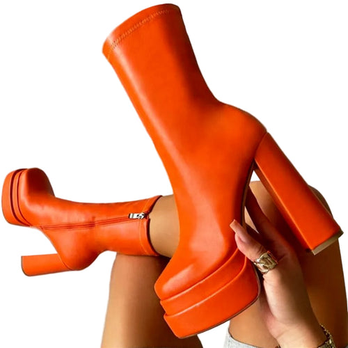 Women's Ankle Boots Platform Synthetic Leather for Any Occasion