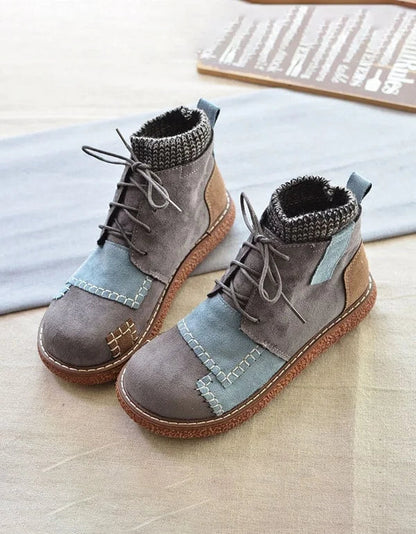 Women's Ankle Boots Retro Style with Thick Heel