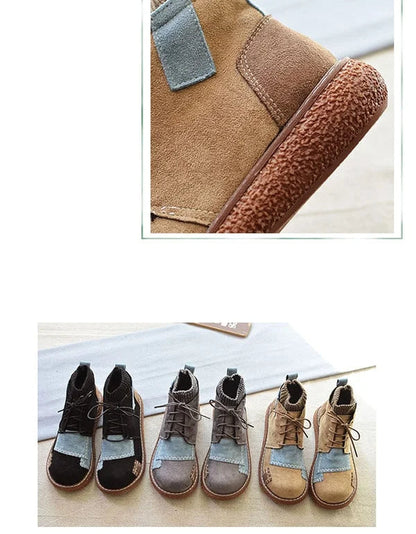 Women's Ankle Boots Retro Style with Thick Heel