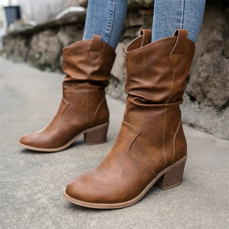 Women's Ankle Boots Western Style