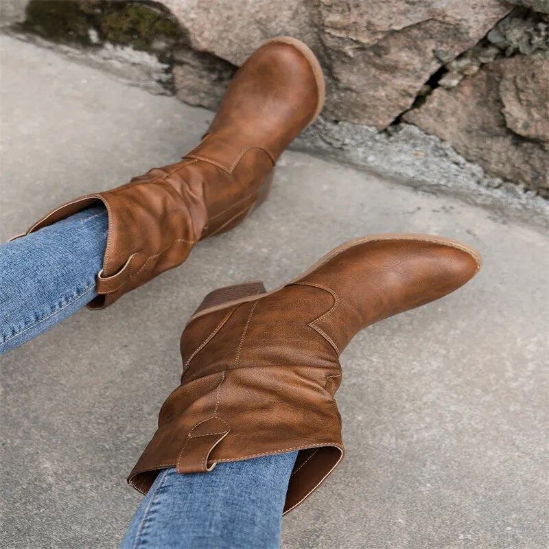 Women's Ankle Boots Western Style