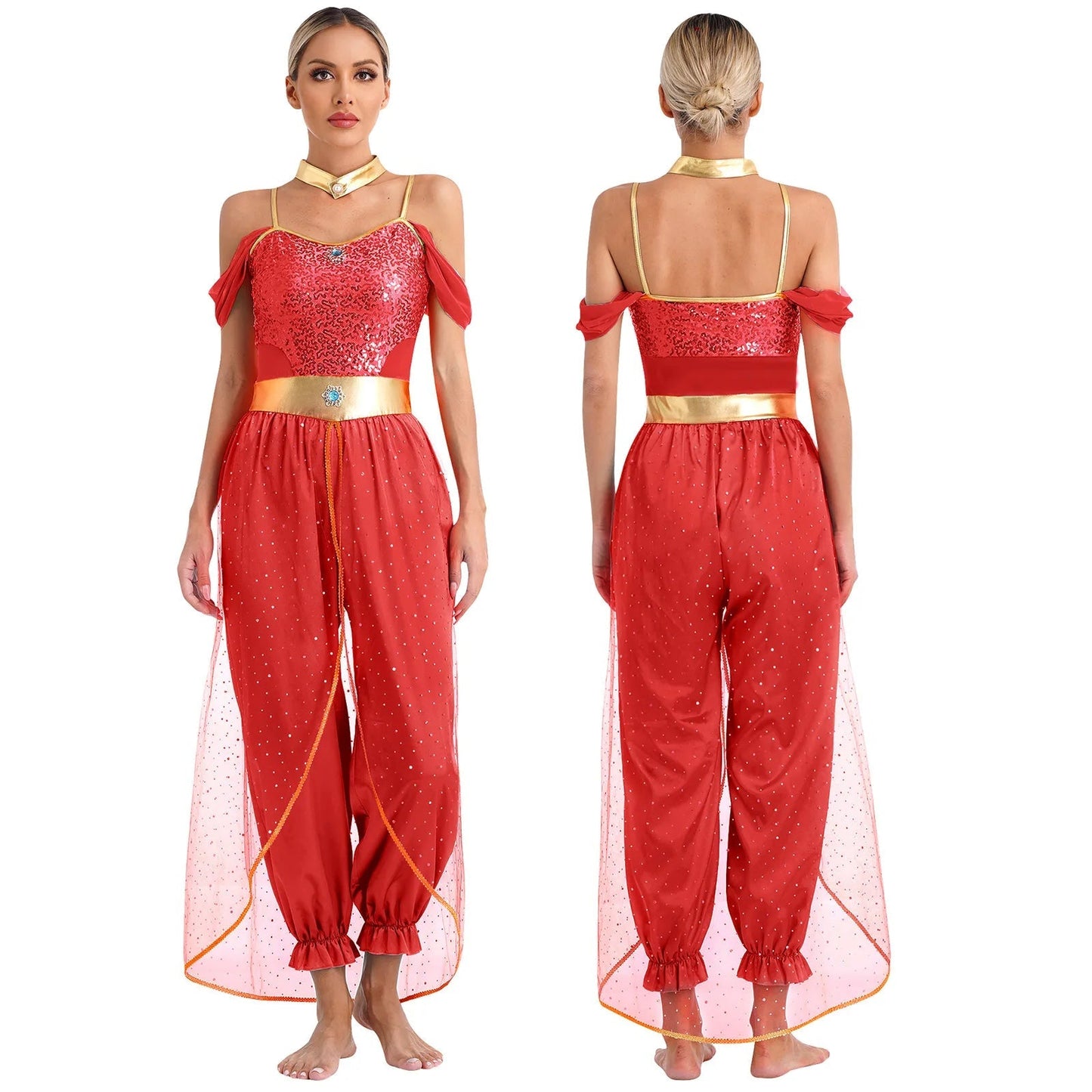 Women's Arabian Princess Costume With Shoulder-Free Design
