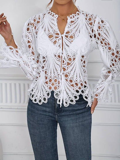 Women's Asymmetric Blouse With Cutouts High Quality Fabric