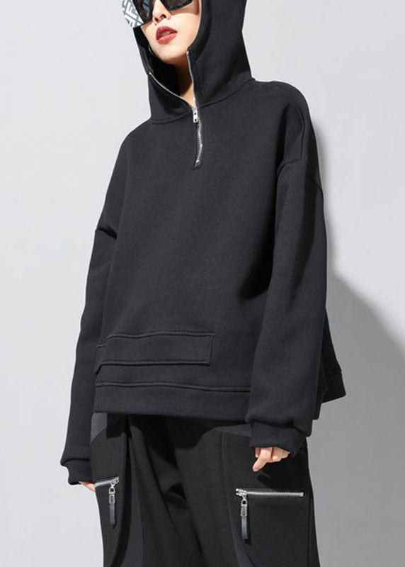 Women's Asymmetric Hoodie with Zipper