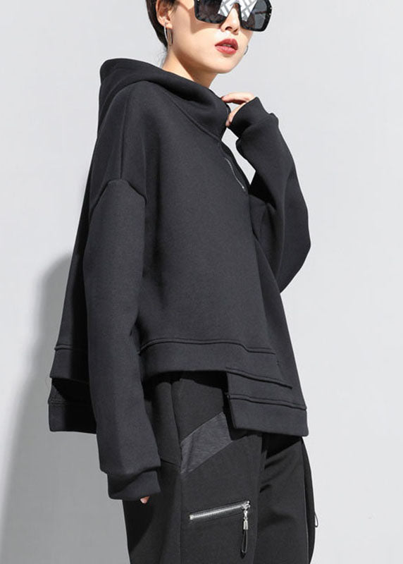 Women's Asymmetric Hoodie with Zipper