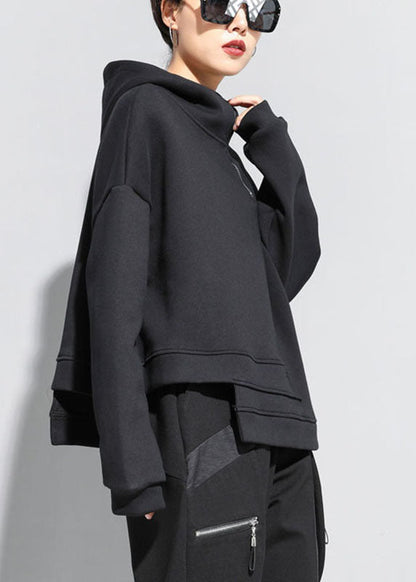 Women's Asymmetric Hoodie with Zipper