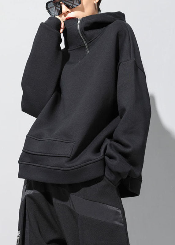 Women's Asymmetric Hoodie with Zipper