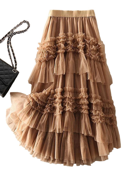 Women's Asymmetric Layered Tulle Skirt
