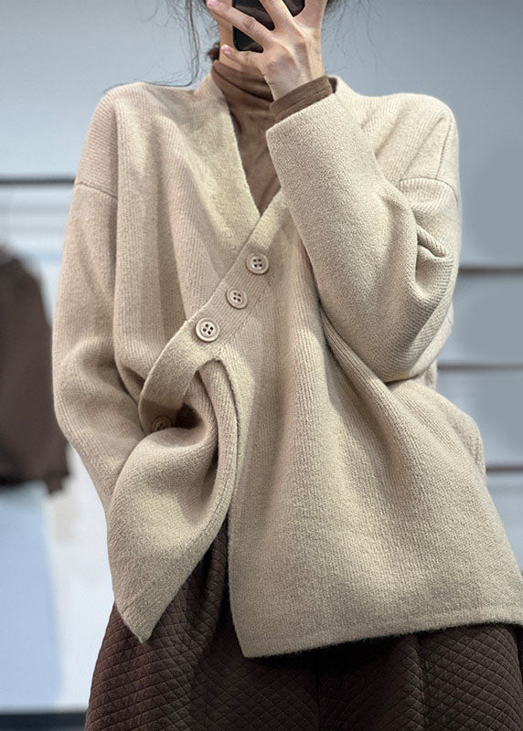 Women's Asymmetric Sweater in Thick Cashmere for Winter