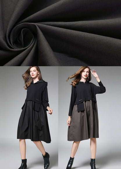 Women's Autumn Dress With Long Sleeves And Pockets