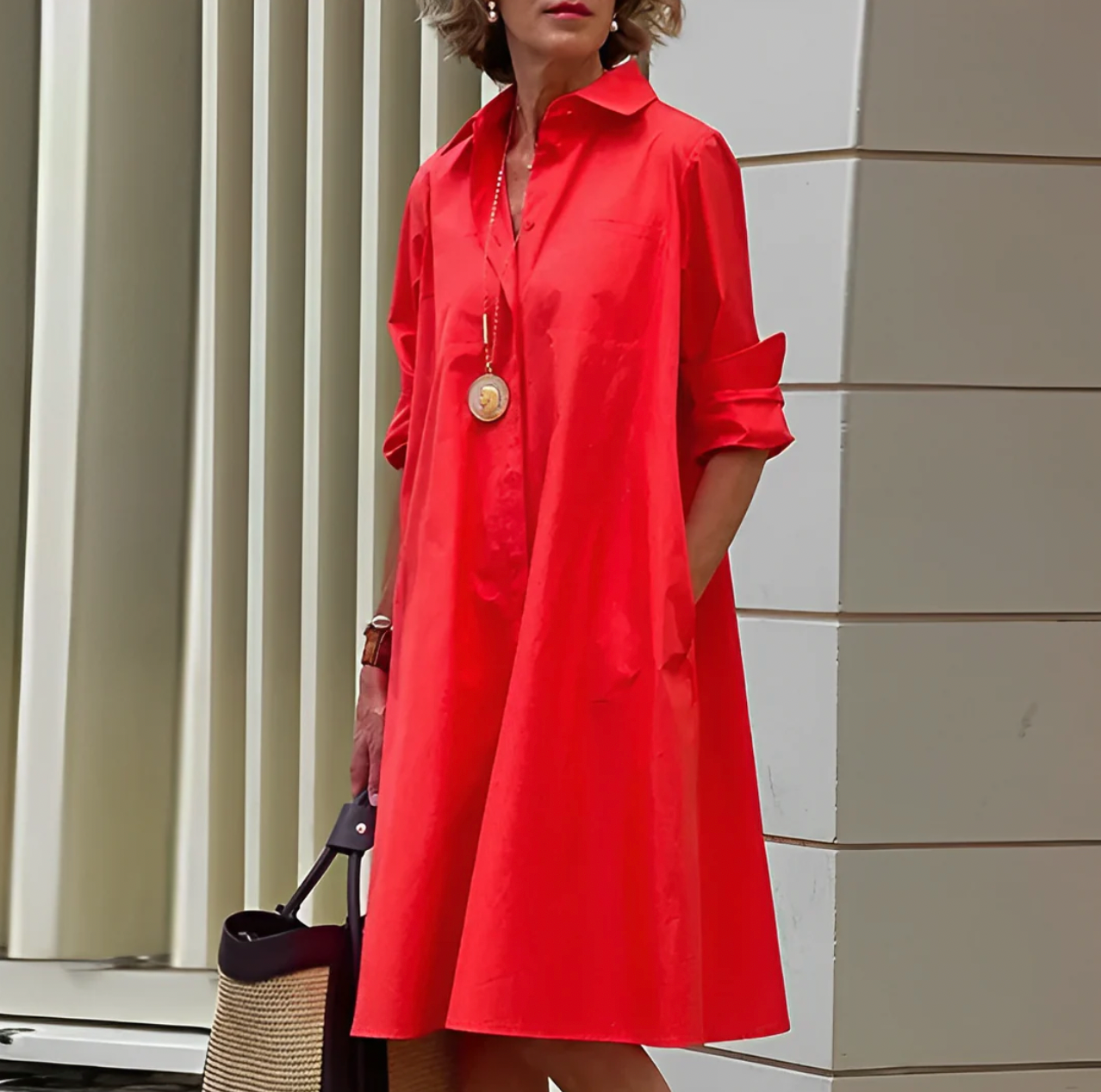 Women's Black Midi Dress Long Sleeves Airy Material Elegant Design