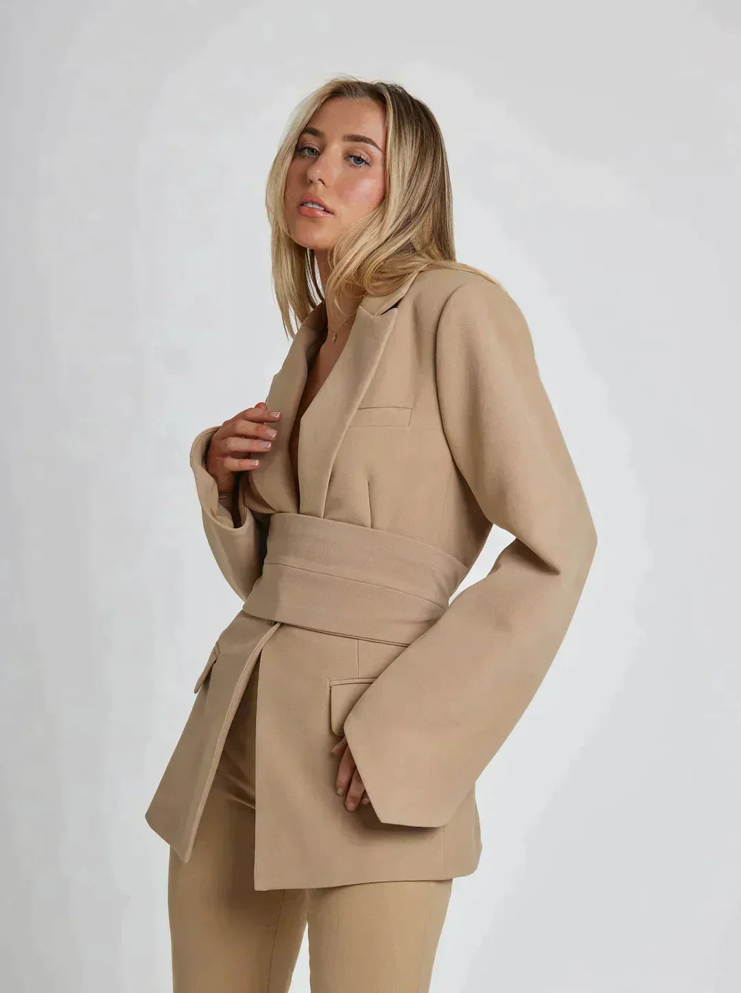 Women's Blazer Knotted Cotton Stylish