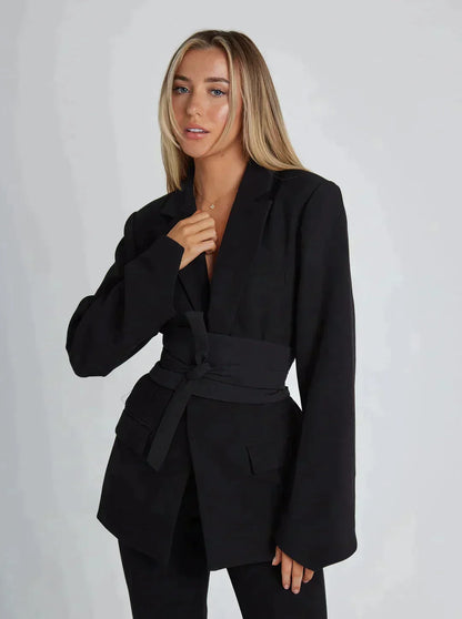 Women's Blazer Knotted Cotton Stylish