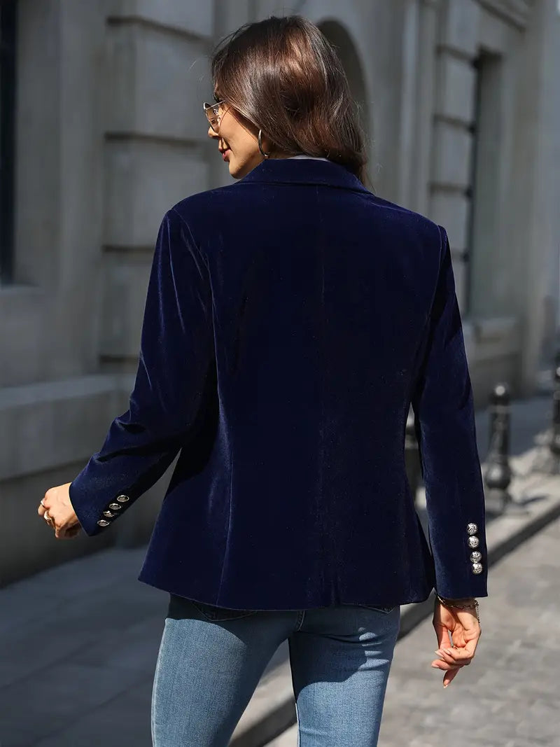 Women's Blazer Retro Elegant With Single Button