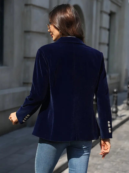 Women's Blazer Retro Elegant With Single Button