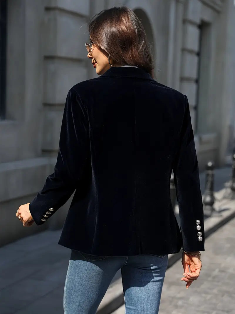 Women's Blazer Retro Elegant With Single Button