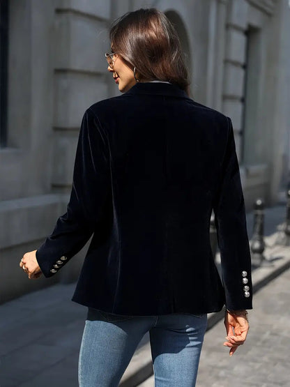 Women's Blazer Retro Elegant With Single Button