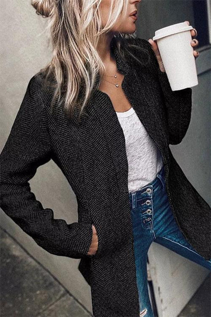 Women's Blazer Slim-Fit with Shortened Collar Pockets