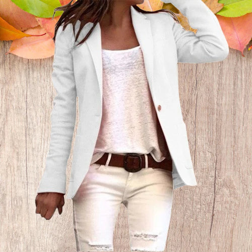 Women's Blazer With Lapels And Long Sleeves