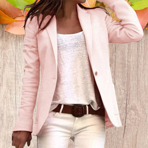 Women's Blazer With Lapels And Long Sleeves