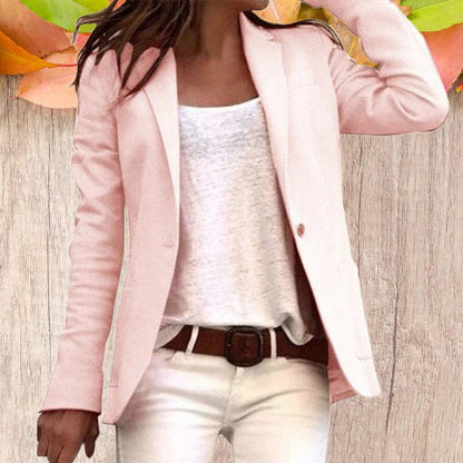 Women's Blazer With Lapels And Long Sleeves