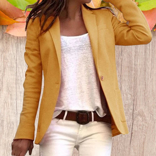 Women's Blazer With Lapels And Long Sleeves