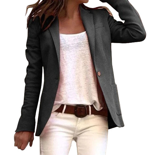 Women's Blazer With Lapels And Long Sleeves
