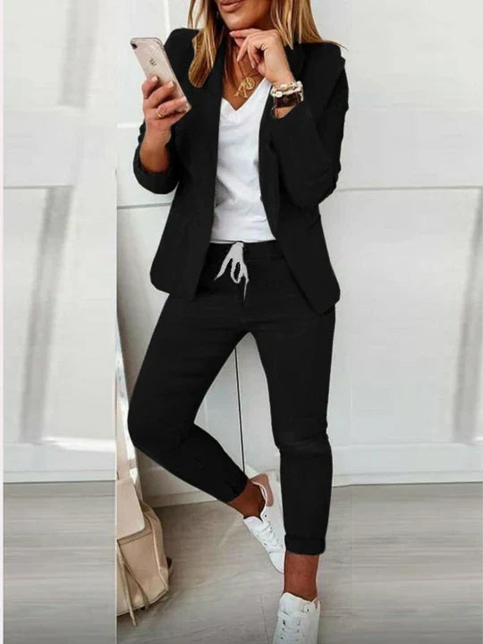 Women's Blazer and Pants Set Elegant Style Luxury Materials