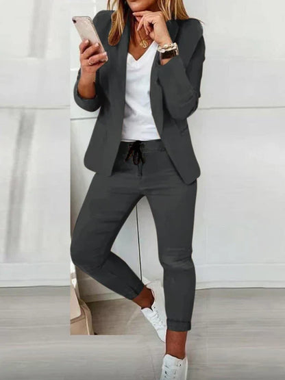 Women's Blazer and Pants Set Elegant Style Luxury Materials