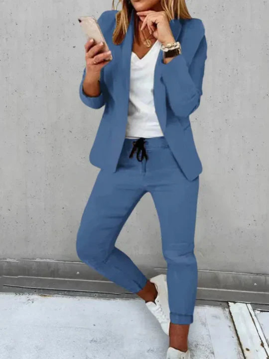 Women's Blazer and Pants Set Elegant Style Luxury Materials
