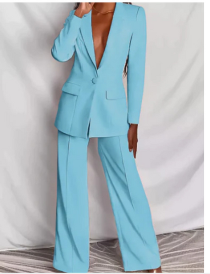 Women's Blazer and Pants Set Stylish High Quality Fabrics