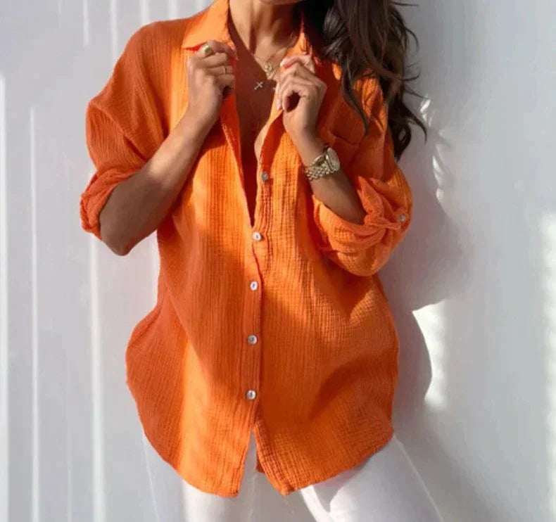 Women's Blouse Airy Cotton Colourful