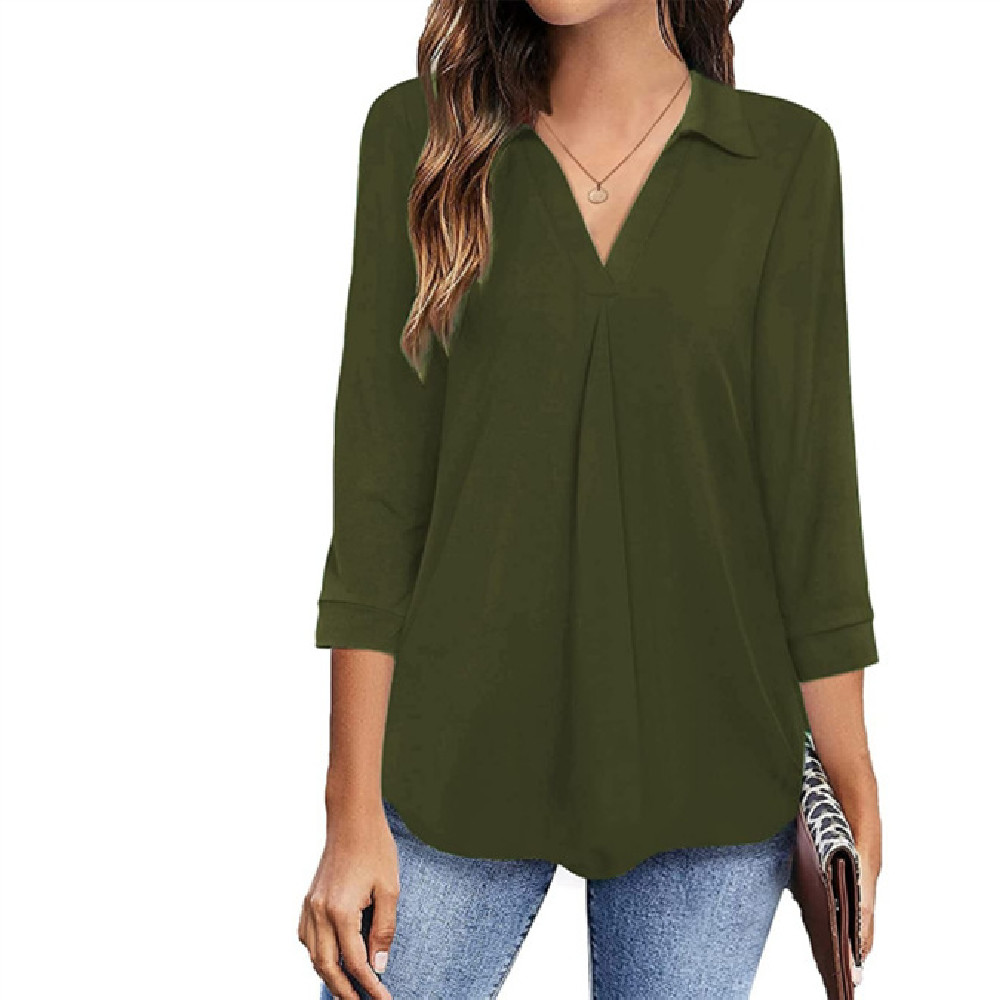 Women's Blouse Casual V-neck Airy Cotton