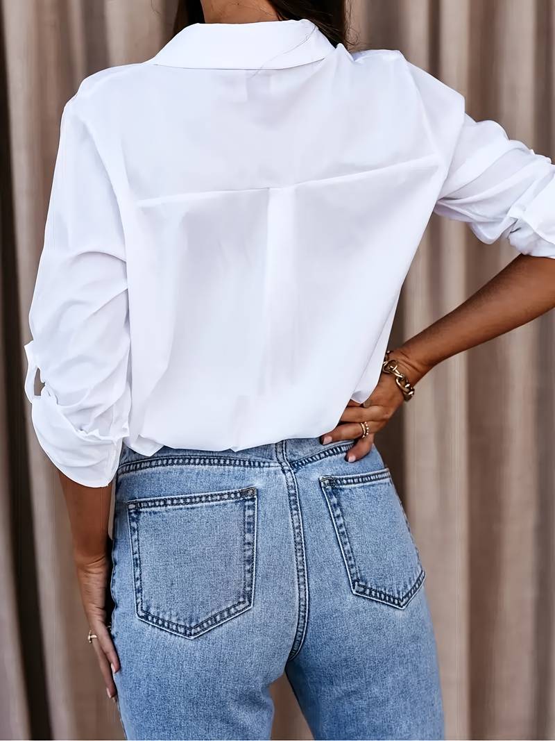 Women's Blouse Casual V-neck Airy Cotton