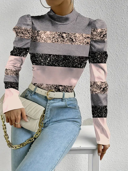 Women's Blouse Elegant Flower Pattern