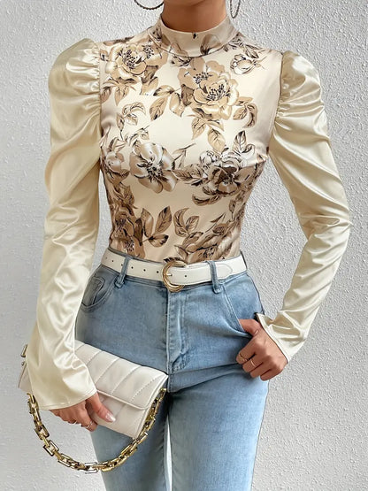 Women's Blouse Elegant Flower Pattern