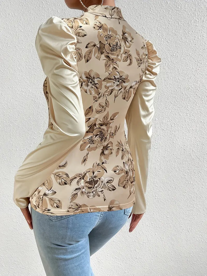 Women's Blouse Elegant Flower Pattern