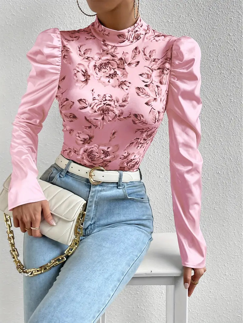 Women's Blouse Elegant Flower Pattern
