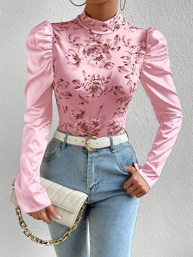 Women's Blouse Elegant Flower Pattern