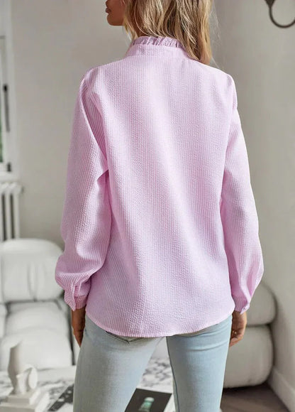 Women's Blouse Elegant Long Sleeves Cotton