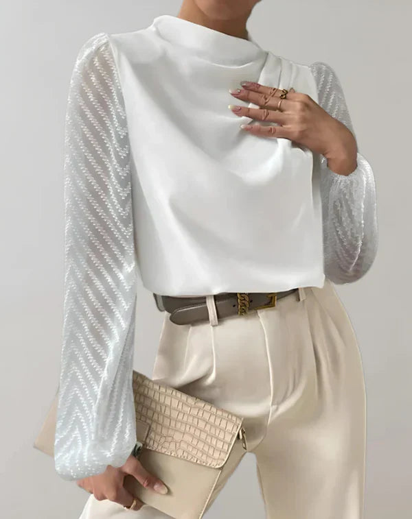 Women's Blouse Elegant Round Neckline Light Fabric