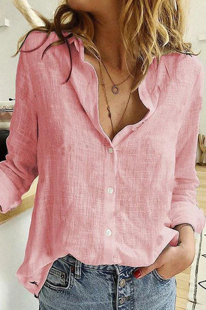 Women's Blouse Elegant V-neck Embroidery Cotton