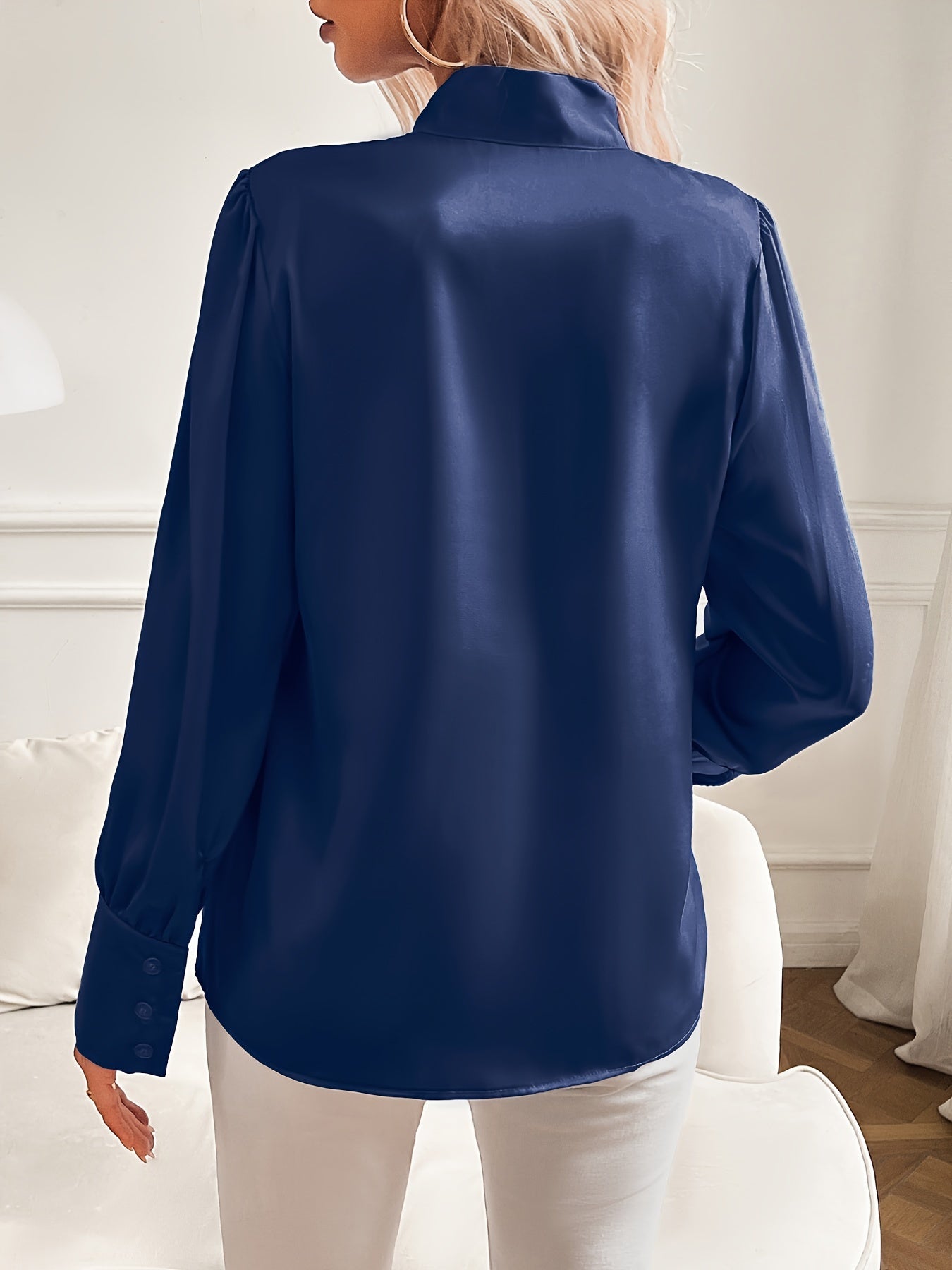 Women's Blouse Long Sleeve Elegant Bowtie Synthetic