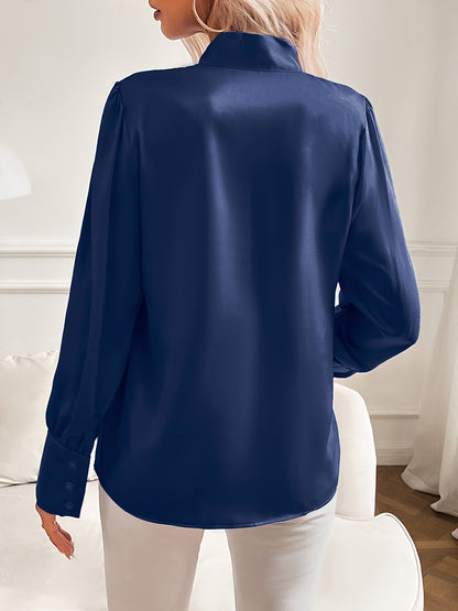 Women's Blouse Long Sleeve Elegant Bowtie Synthetic