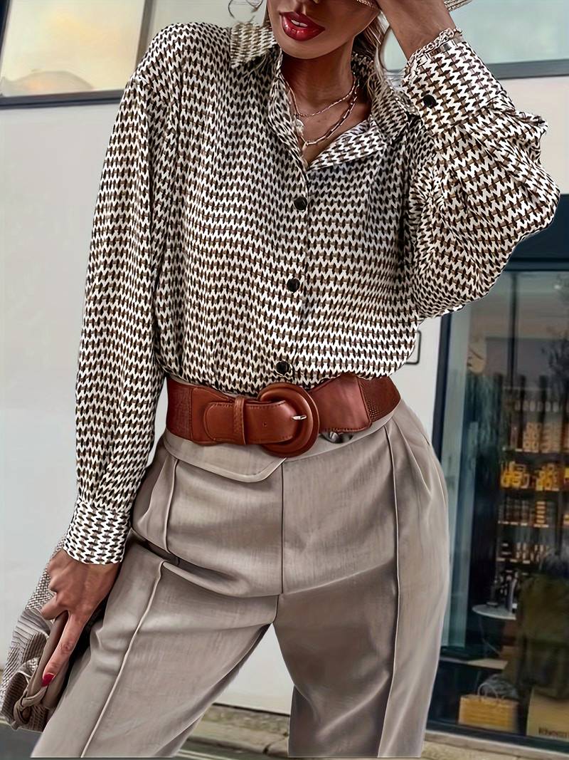 Women's Blouse Long Sleeves Vintage High Quality Fabric