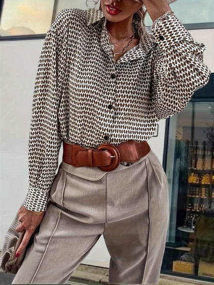 Women's Blouse Long Sleeves Vintage High Quality Fabric