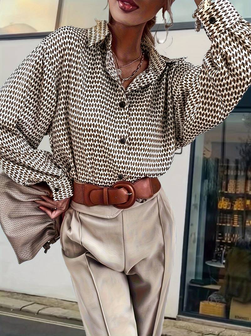 Women's Blouse Long Sleeves Vintage High Quality Fabric